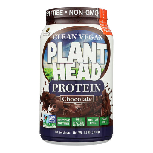 Genceutic Naturals Plant Head Protein - Chocolate - 1.7 lb (1x1.8 LB) - No Brand For Less 