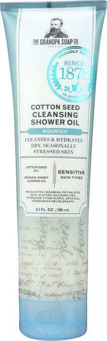 GRANDPAS: Cotton Seed Cleansing Shower Oil, 9.5 oz