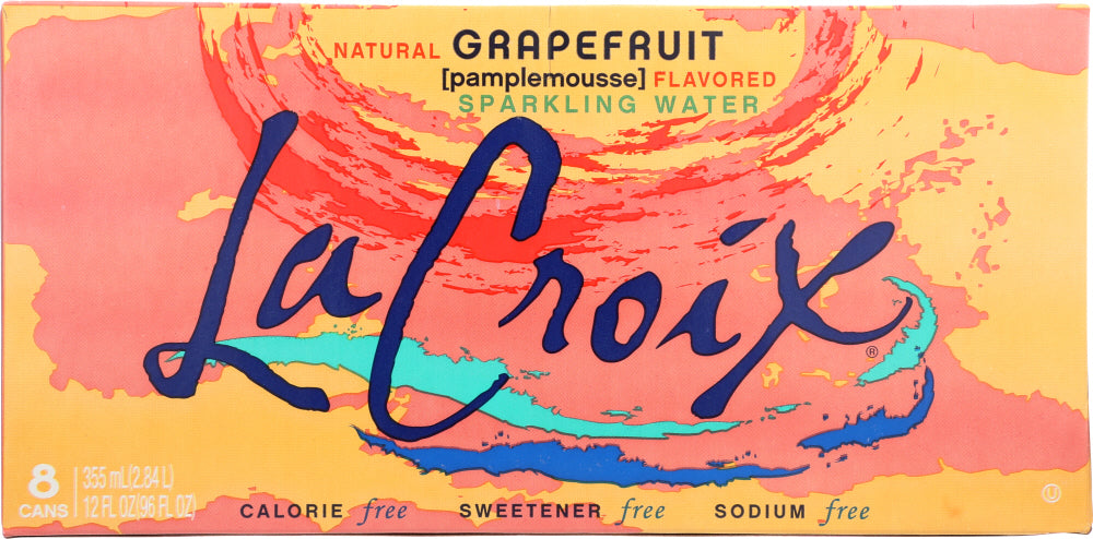 LA CROIX: 100% Natural Sparkling Water Pamplemousse 8 Cans, 96 oz