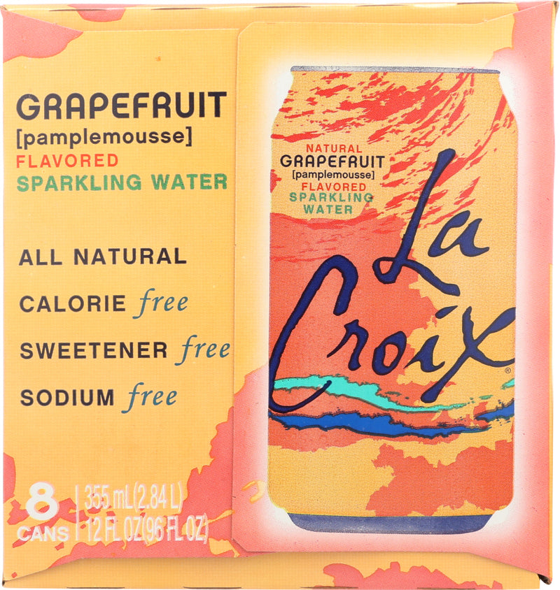 LA CROIX: 100% Natural Sparkling Water Pamplemousse 8 Cans, 96 oz