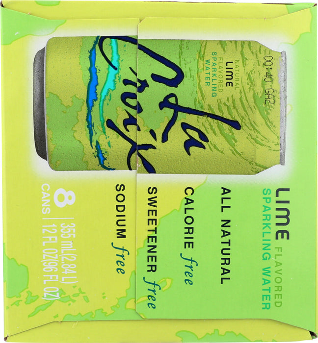 LA CROIX: 100% Natural Sparkling Water Lime Flavored 8 Cans, 96 oz