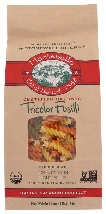 MONTEBELLO: Pasta Fusilli Tricolor, 16 OZ
