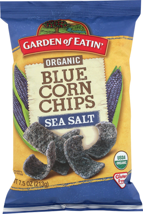 GARDEN OF EATIN: Blue Corn Tortilla Chips Sea Salt, 7.5 oz
