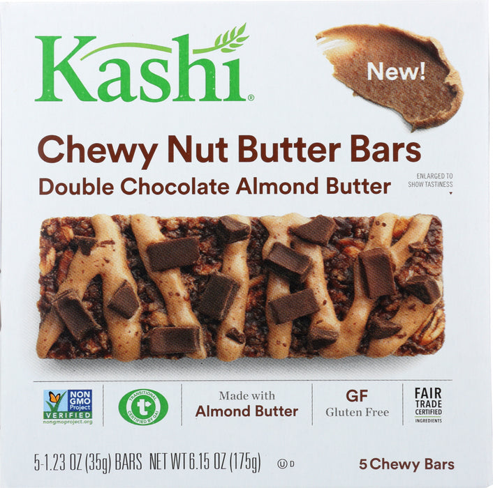 KASHI: Chewy Nut Butter Bars Double Chocolate Almond Butter, 6.15 oz