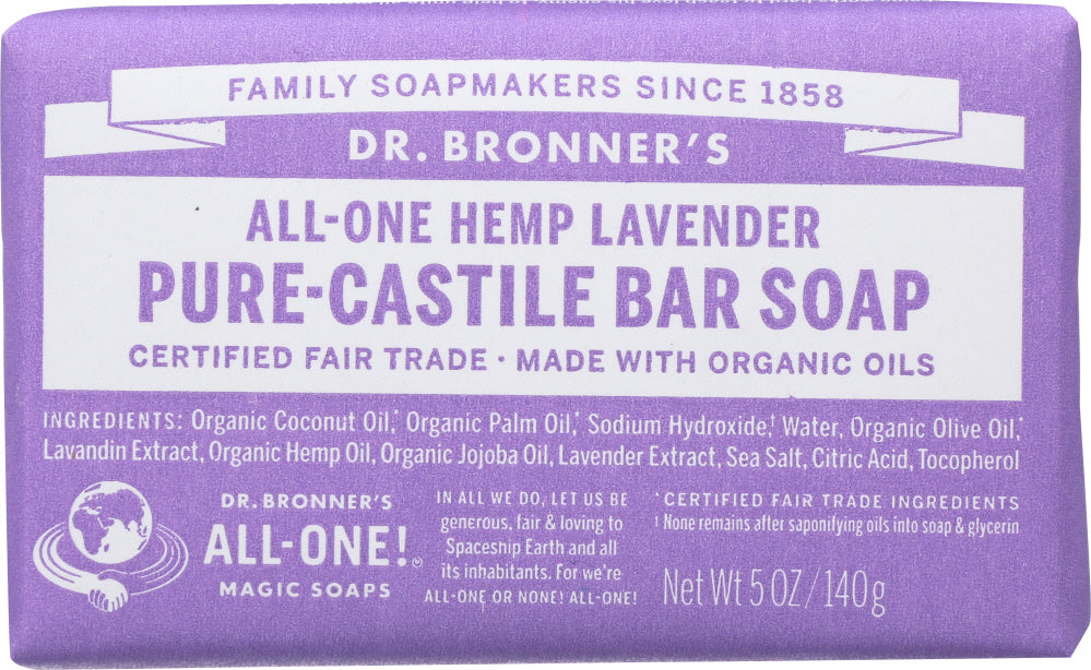 DR BRONNER: Lavender Bar Soap, 5 oz