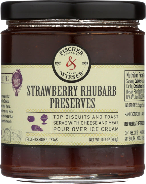 FISCHER & WIESER: Preserve Rhubarb Strawberry, 10.9 oz - No Brand For Less 