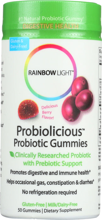 RAINBOW LIGHT: Probiolicious Probiotic Gummies Berry, 50 Gummies