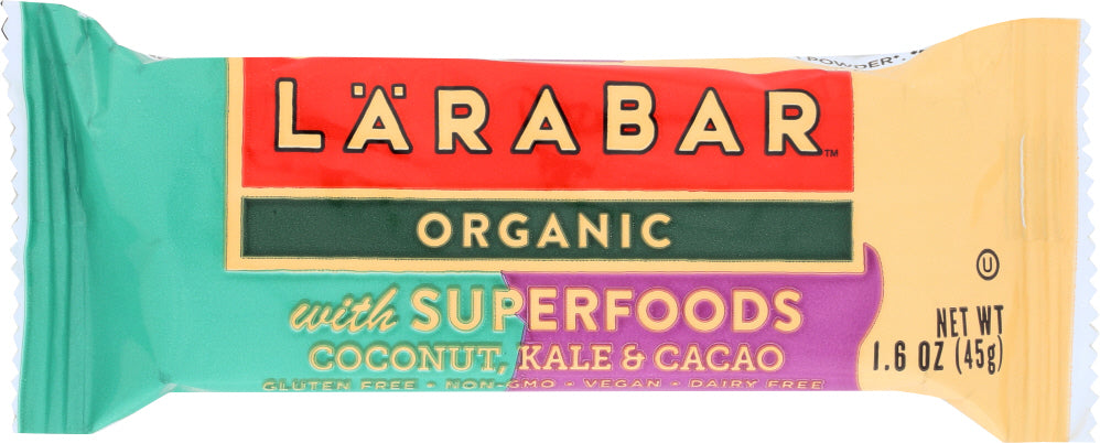 LARABAR: Bar Superfood Coconut Kale Cacao Organic, 1.6 oz