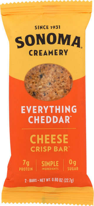 SONOMA CREAMERY: Cheese Crisp Bars Everything Cheddar, 0.80 oz
