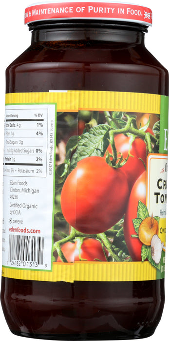 EDEN FOODS: Crushed Tomatoes On Garlic & Basil, 25 oz