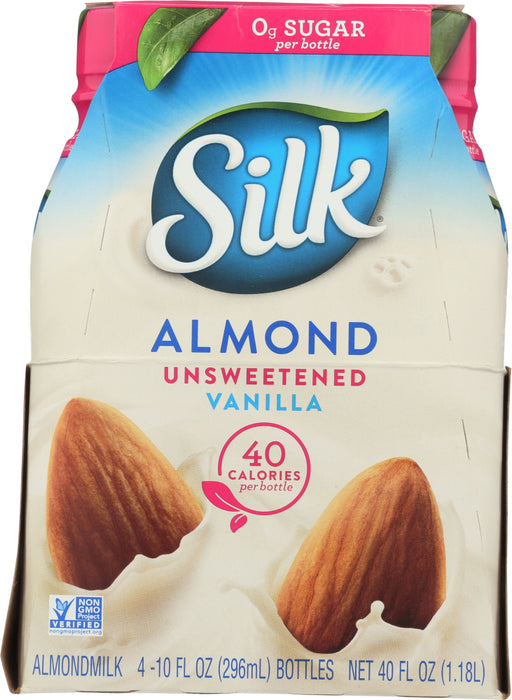 SILK: Milk Almond Unsweetened Vanilla Pack of 4, 40 oz