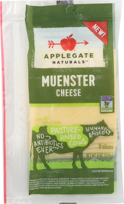 APPLEGATE: Muenster Cheese Sliced, 6 oz
