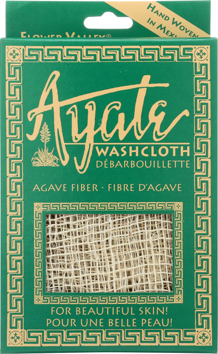 FLOWER VALLEY: Ayate Washcloth Natural Agave Fiber, 1 ea