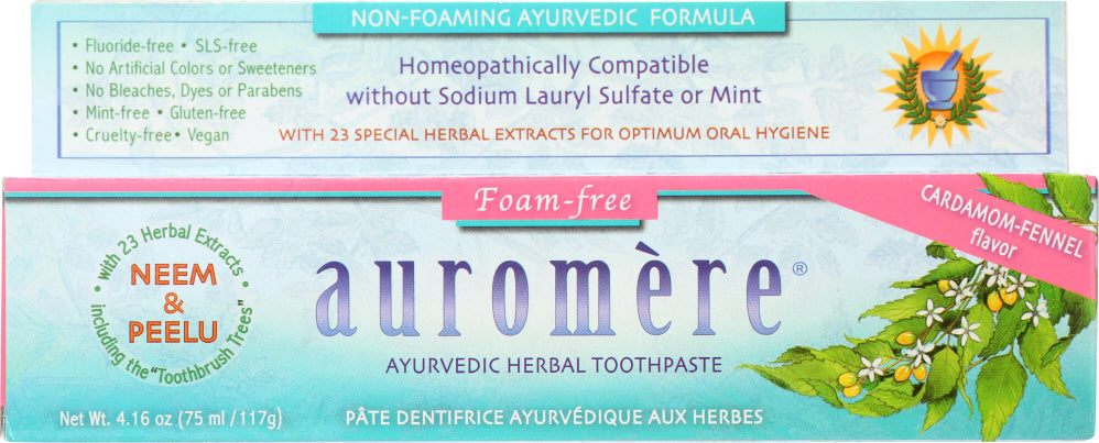 AUROMERE: Toothpaste Non-Foam Ayurvedic, 4.16 oz