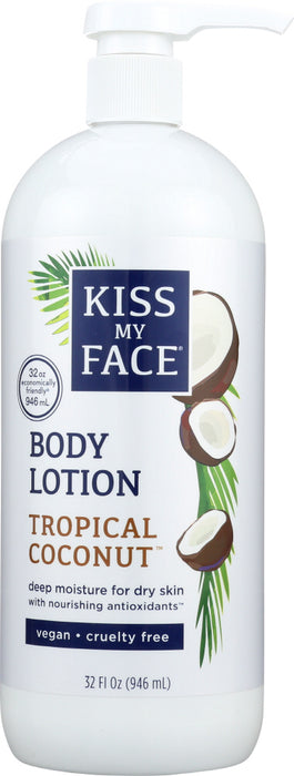 KISS MY FACE: Lotion Body Tropical Coconut, 32 oz