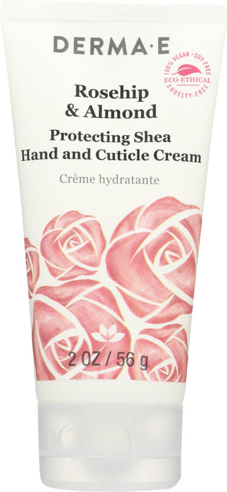 DERMA E: Rosehip & Almond Protecting Shea Hand and Cuticle Cream, 2 oz - No Brand For Less 