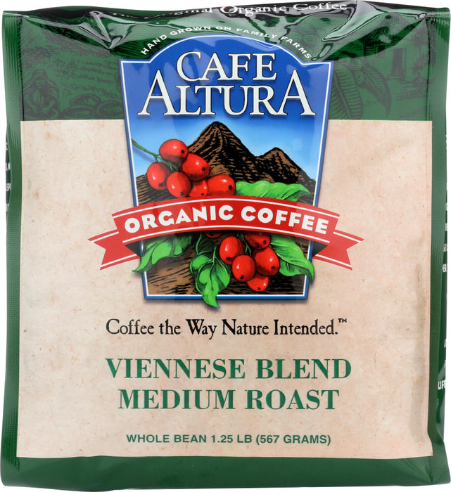 CAFE ALTURA: Coffee Bean Viennese Blend Organic Coffee, 1.25 lb