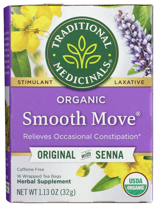 TRADITIONAL MEDICINALS: Organic Smooth Move Herbal Tea 16 Tea Bags, 1.13 oz