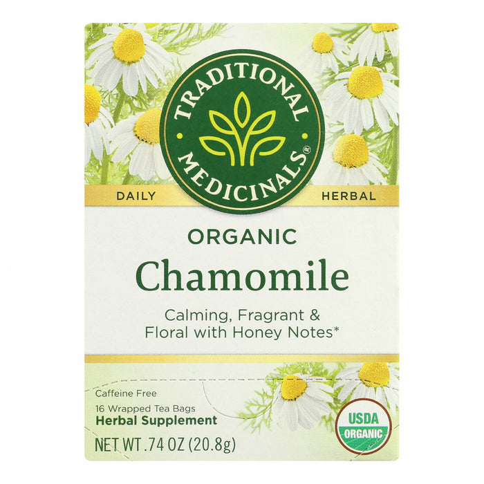 TRADITIONAL MEDICINALS: Organic Chamomile Calmative and Digestive Herbal Tea 16 tea bags, 0.74 oz