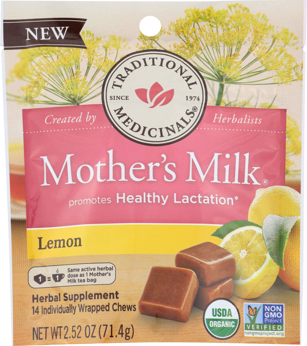 TRADITIONAL MEDICINALS: Herb Chew Mother's Milk Lemon, 2.52 oz