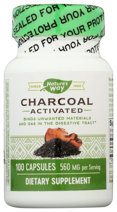 NATURE'S WAY: Charcoal Activated 280 Mg, 100 Capsules
