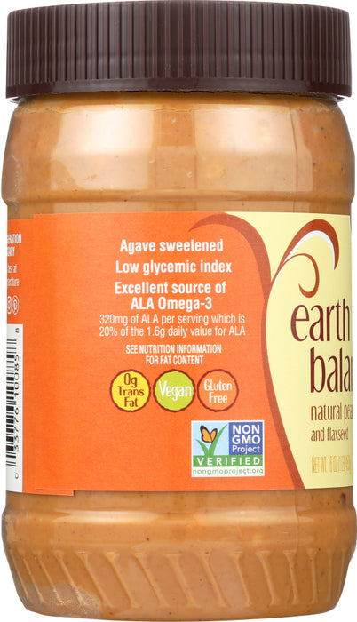 EARTH BALANCE: Natural Peanut Butter & Flaxseed Crunchy, 16 Oz