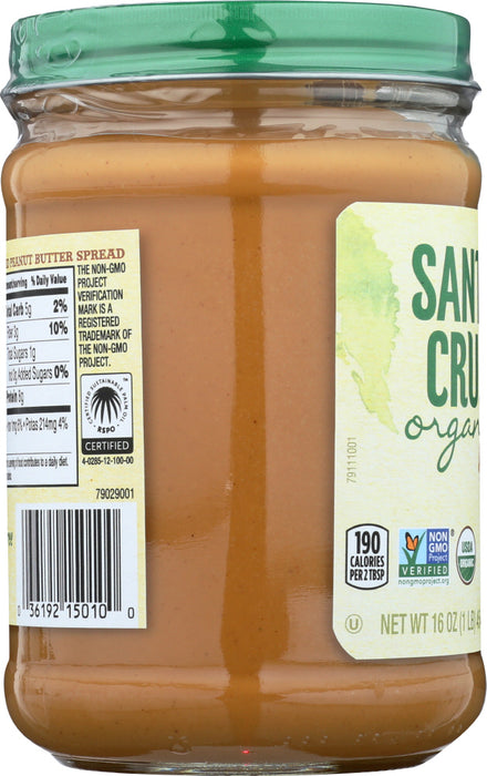 SANTA CRUZ: Dark Roasted Creamy Peanut Butter, 16 oz