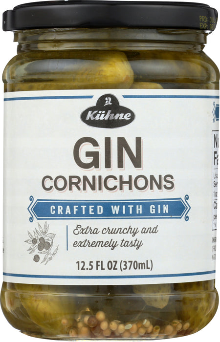 KUHNE: Gin Cornichons, 12.5 oz