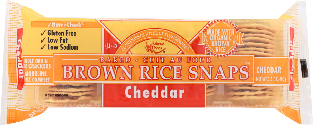 EDWARD & SONS: Cheddar Baked Brown Rice, 3.5 oz