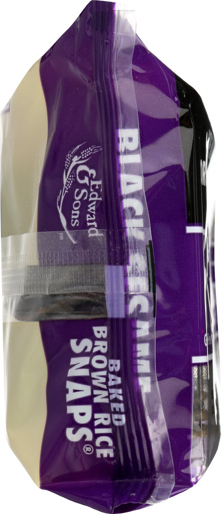 EDWARD & SONS: Baked Brown Rice Snaps Black Sesame, 3.5 oz - No Brand For Less 