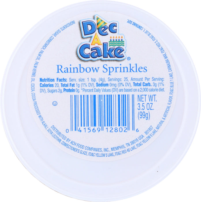 DEC A CAKE: Rainbow Sprinkles Cup, 3.5 oz - No Brand For Less 