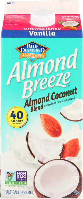 BLUE DIAMOND: Almond Breeze Coconut Blend Vanilla Unsweetened, 64 oz
