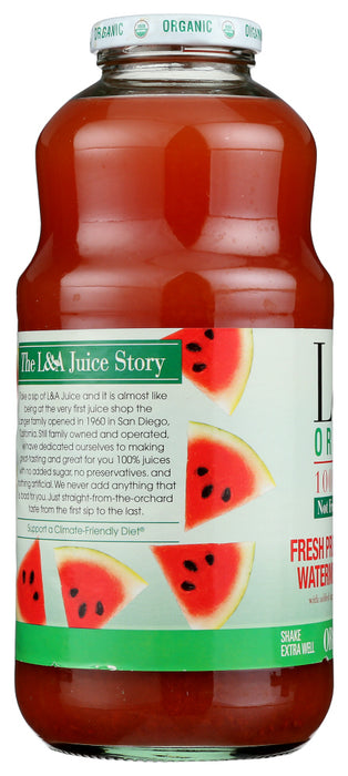 L & A JUICE: Organic Watermelon Juice, 32 oz