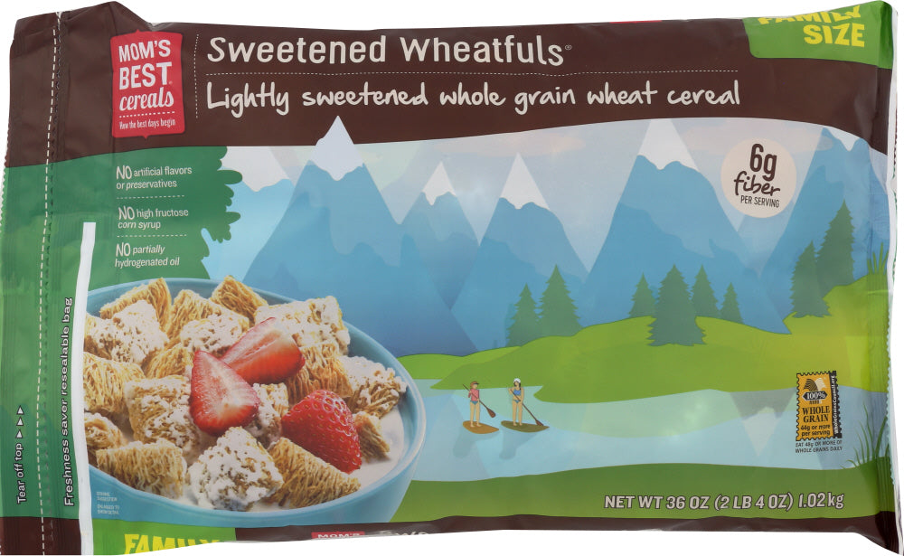 MOMS BEST: Cereal Sweetened Wheatfuls, 36 oz