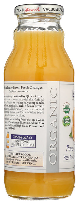 LAKEWOOD: Juice Orange Organic, 12.5 fo