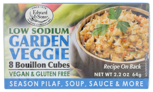 EDWARD & SONS: Bouillon Cube Gluten Free Low Sodium Veggie, 2.2 oz - No Brand For Less 