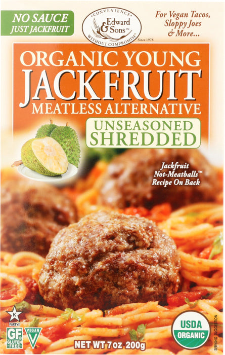 EDWARD & SONS: Organic Young Jackfruit Unseasoned Shredded, 7 oz - No Brand For Less 