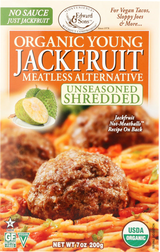 EDWARD & SONS: Organic Young Jackfruit Unseasoned Shredded, 7 oz - No Brand For Less 