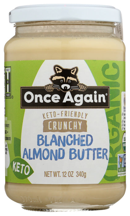 ONCE AGAIN: Crunchy Blanched Almond Butter, 12 oz