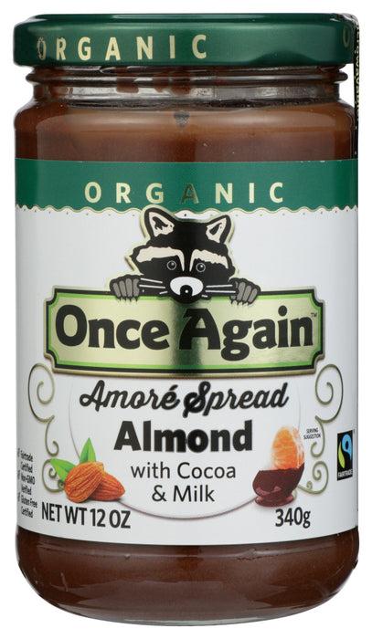 ONCE AGAIN: Organic Amore Almond Spread with Milk Chocolate, 12 oz