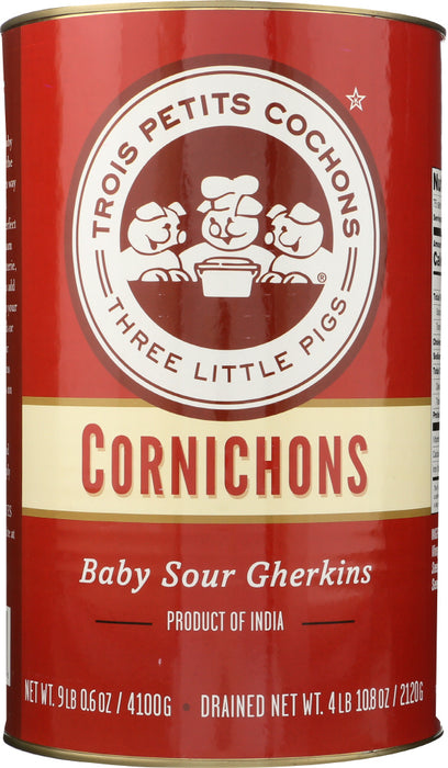 LES TROIS PETITS: Gherkins Baby Sour, 9.35 lb