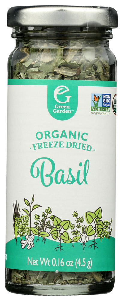 GREEN GARDEN: Organic Basil Freeze Dried Herbs, .16 oz - No Brand For Less 