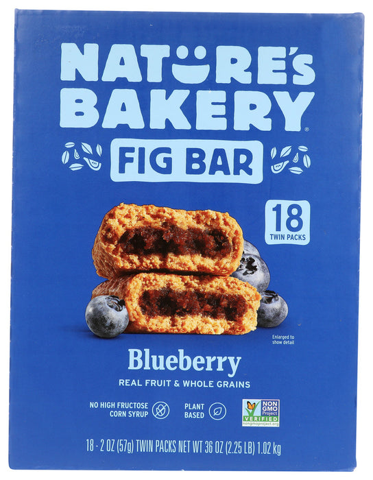 NATURES BAKERY: Bar Fig Blueberry Club Bx, 18 pc