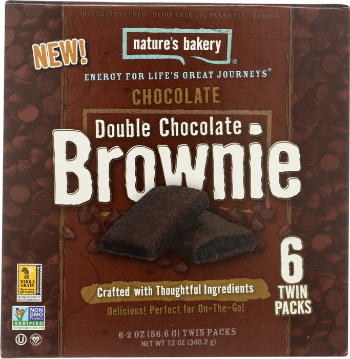 NATURE'S BAKERY: Double Chocolate Brownie Bar Chocolate 6 Bars (2 Oz Each), 12 Oz