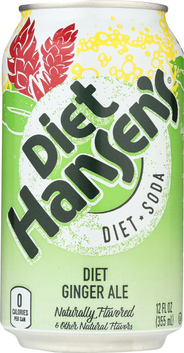 HANSEN: Diet Soda Ginger Ale 6-12oz, 72 oz - No Brand For Less 