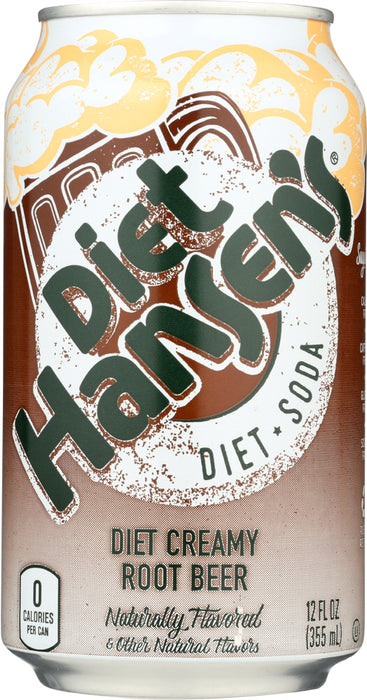 HANSEN: Creamy Root Beer Diet Soda 6-12oz, 72 oz - No Brand For Less 