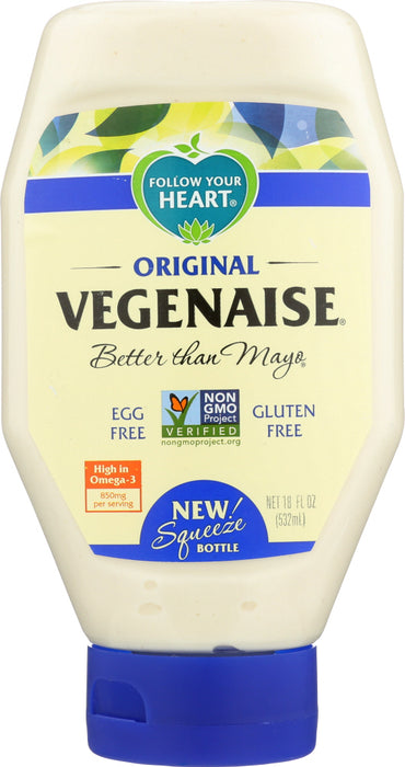 FOLLOW YOUR HEART: Original Vegenaise Squeeze Bottle, 18 oz