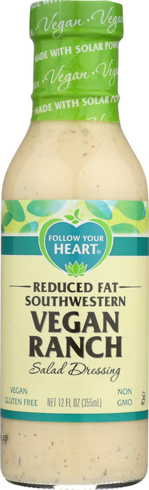 FOLLOW YOUR HEART: Reduced Fat Southwestern Vegan Ranch, 12 oz