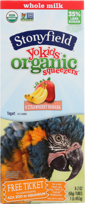 STONYFIELD: Yokids Organic Squeezers Strawberry Banana Yogurt, 1 lb