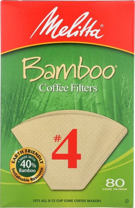 MELITTA: Coffee Filter Bamboo Brown, 80 pc